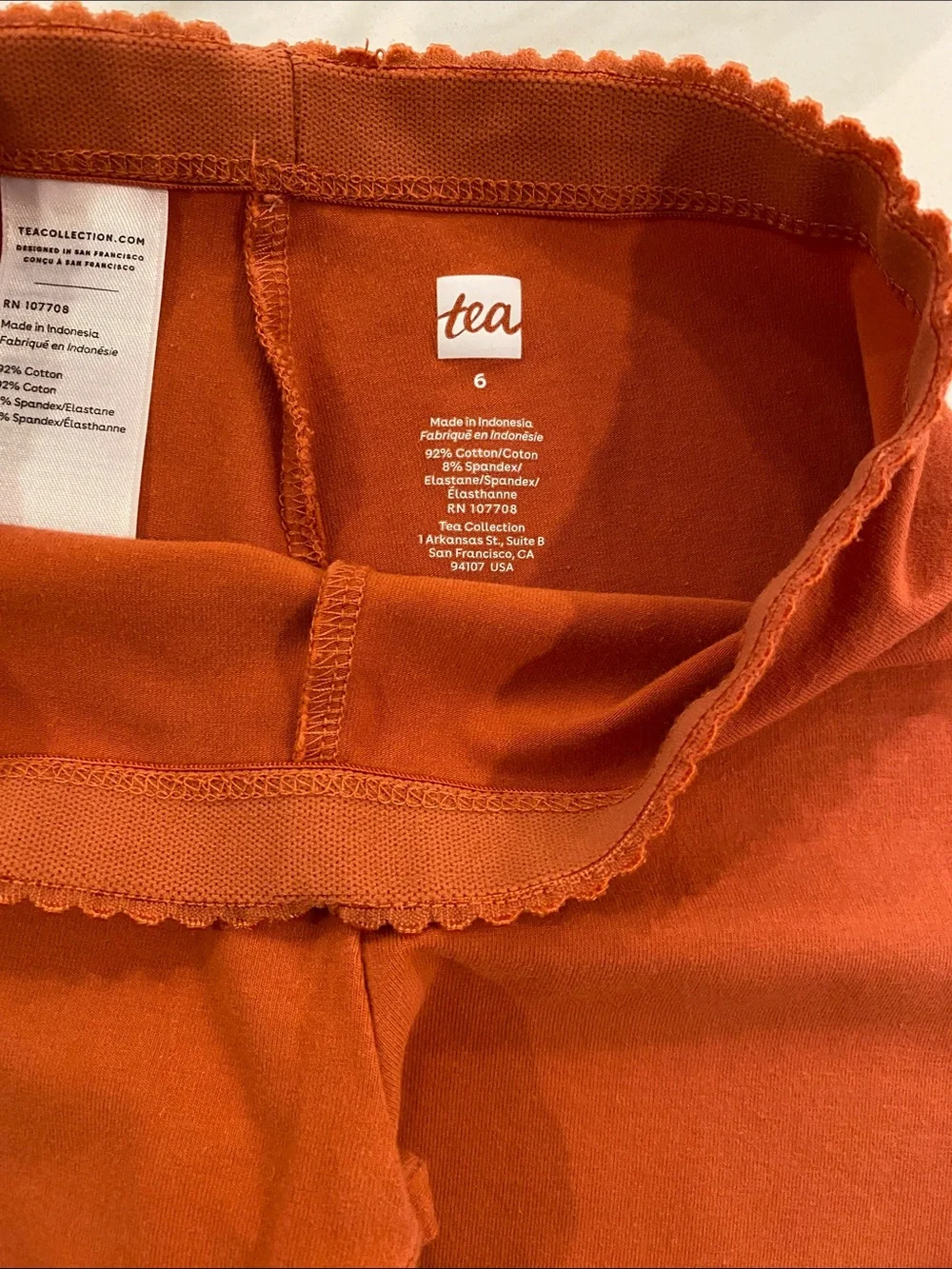 The Tea Collection Solid Leggings size 6 blue and a pumpkin color